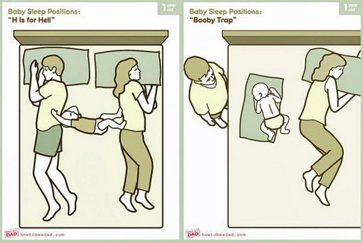 baby sleep positions - Baby Sleep Positions "His for Hell" Baby Sleep Positions "Booby Trap" Dad howtobeaded.com Dad howtobeadad.com