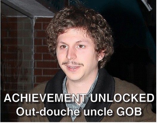 michael cera mustache - Achievement Unlocked Outdouche uncle Gob