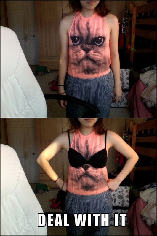 cat shirt bra - Deal With It