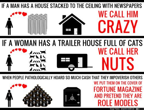 classism examples - If A Man Has A House Stacked To The Ceiling With Newspapers We Call Him Crazy If A Woman Has A Trailer House Full Of Cats We Call Her Aka Ann Nuts When People Pathologically Hoard So Much Cash That They Impoverish Others We Put Them On