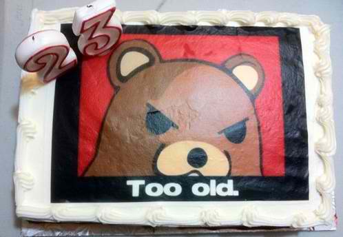pedobear birthday cake - Too old.