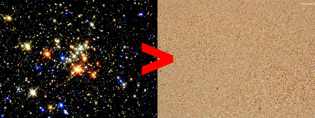 there are more stars in space than there are grains of sand on every beach on Earth: