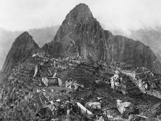 The first photo upon discovery of Machu Picchu, 1912.