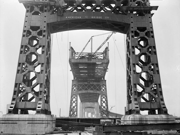 Meeker Avenue Bridge under construction, looking south, showing Brooklyn approach, on June 29, 1939