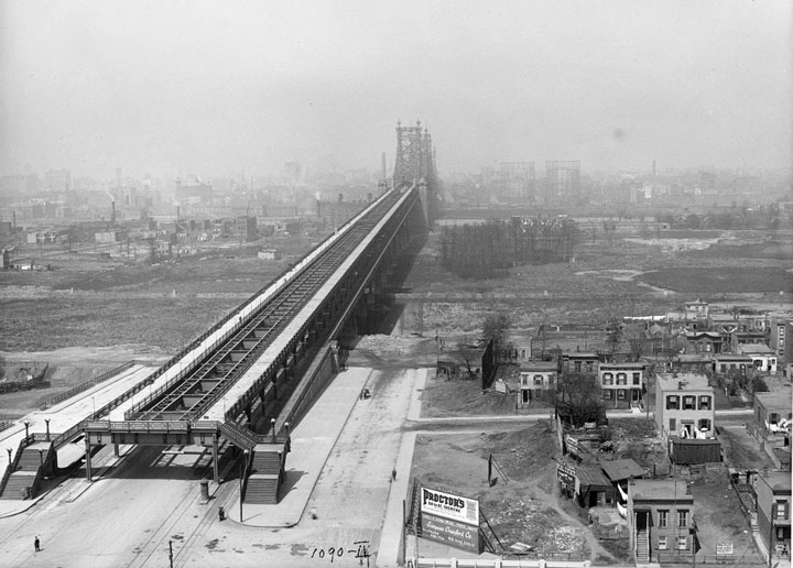 The Queensboro Bridge, leading to Manhattan, seen on May 1, 1912.