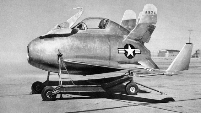 McDonnell XF-85 Goblin, an American prototype jet fighter, intended to be deployed from the bomb bay of the Convair B-36 1948. Photo: U.S. Air Force