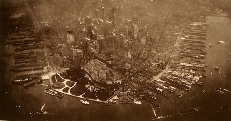 The first aerial photograph of Lower Manhattan taken in 1924.