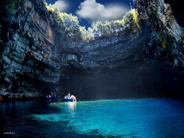 Lake Melissani, Kephalonia, Greece Also known as Melissani, it is located on the island of Kephalonia.