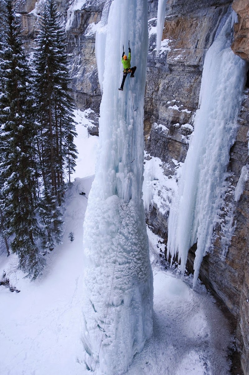 5. The Fang, Vail, Colorado Sam Elias climbs up the Fang, a 100-foot high ice pillar in Vail, Colorado.
