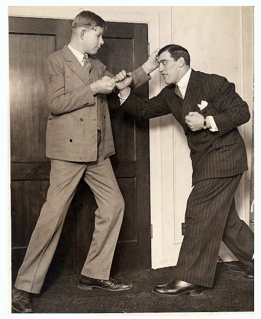 Robert with Boxing legend, Primo Carnera, at age 12. Primo was 6' 9 and Robert was 7' 2.
