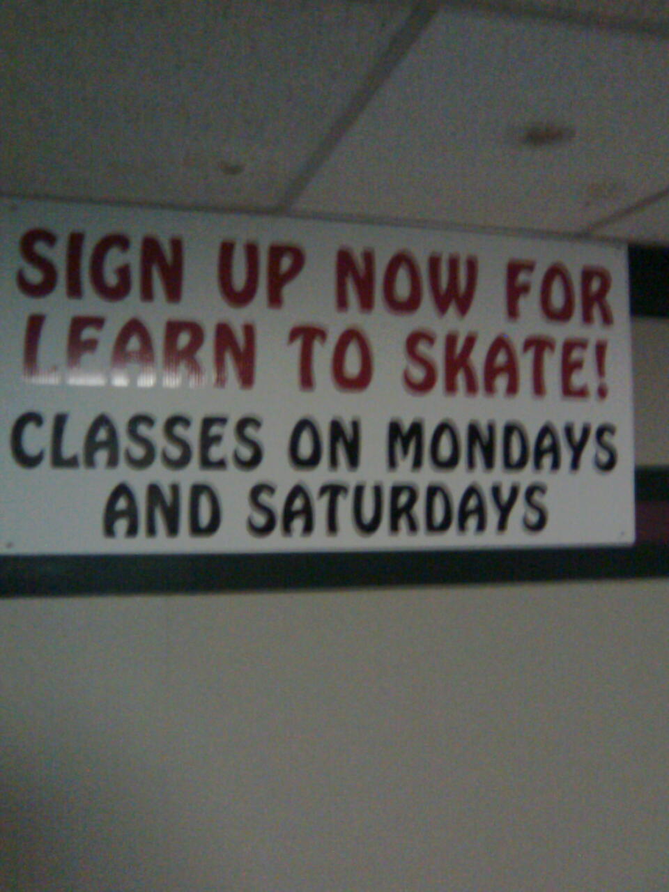 There should be another sign next to it that says "Sign up now for learn to English speaking"