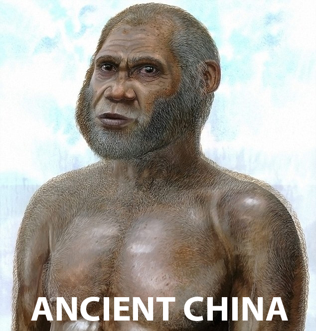A Picture of Humanoid From the Stone Age Located In western china .