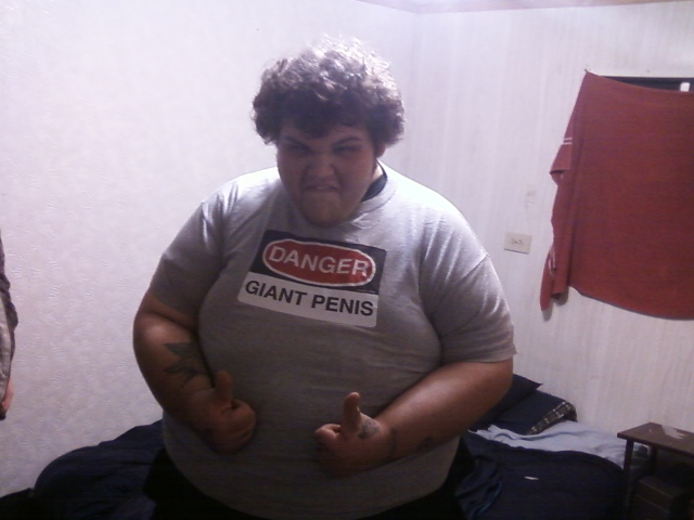 the perfect shirt for big Steve lol its really my shirt but he decided to put it on and i cant stop him look at him man