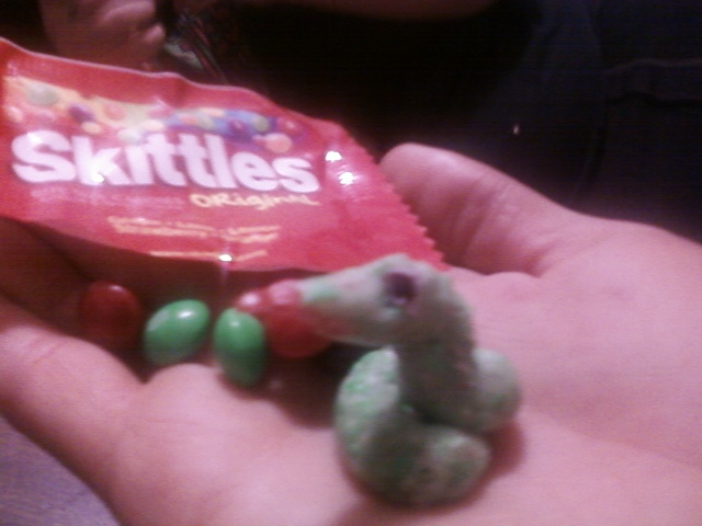 i made a snake out of skittles it was good