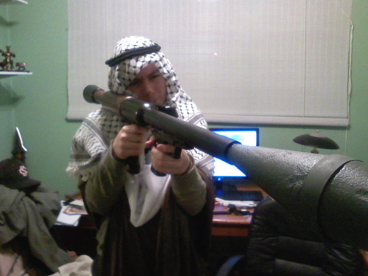 terrorist costume and to scale RPG my brother and I put together. It was pretty controversal lol.