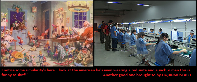 Santa and his elfs closely resembles walmart managers and there chinease sweatshops