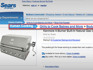 Sears Web Site Offers Grill to 'Cook Babies'
