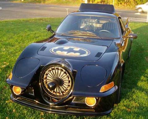 a homemade batmobile...i think the logo is too much.