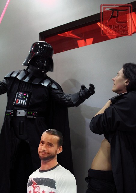 CM Punk is not impressed with Darth Vader's Force Choke.