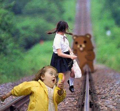pedo bear girl running