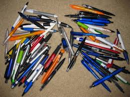 Steal pens from the bank or other businesses