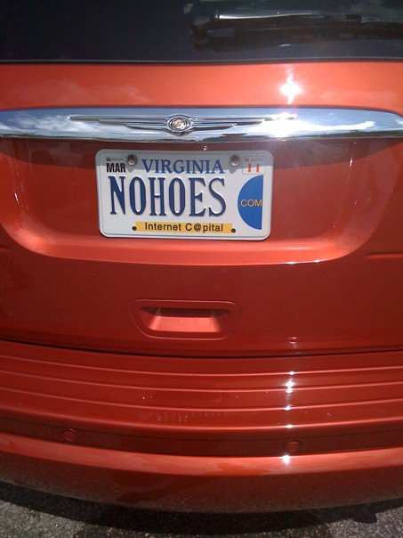 No Hoes funny license plate
