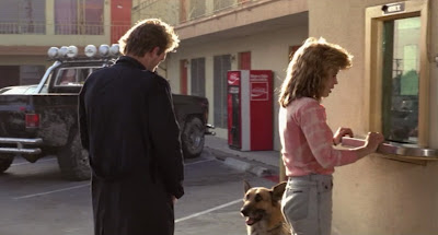Wolfie, James Cameron's German Shepherd dog, can be seen at the Tiki Motel, and is also made reference to in the second film.