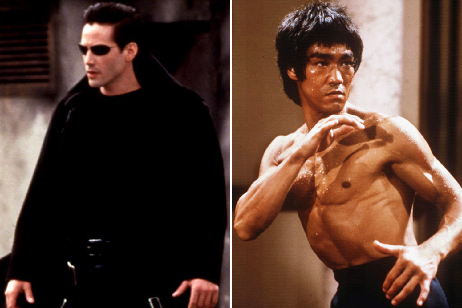 In the combat training program before Keanu Reeves starts his furious attacks on Morpheus, he rubs his nose with his thumb and finger, a similar mannerism of Bruce Lee before he attacks on his opponents. The move was improvised by Reeves.