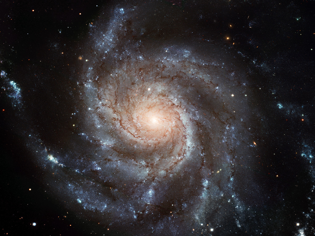  THE PINWHEEL GALAXY This galaxy is another Spiral Galaxy. We can see that it spins in an anticlockwise direction, showing us these spiral tails spinning around like a Catherine Wheel. These tails are very long and will take millions of years to return to the same spot .