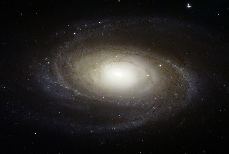 Messier 81 (also known as NGC 3031 or Bode's Galaxy) is a spiral galaxy. M81 is one of the most striking examples of a grand design spiral galaxy, with near perfect arms spiraling into the very center. Because of its proximity to Earth, its large size, and its active galactic nucleus Messier 81 is a popular galaxy to study in professional astronomy research.