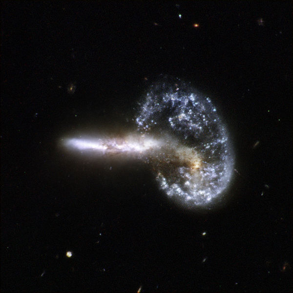 Mayall's Object is the result of two colliding galaxies located 500 million light years away within the constellation of Ursa Major. It was discovered by Nicholas U. Mayall of the Lick Observatory on 13 March 1940, using the Crossley reflector. 