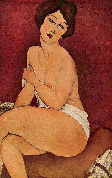 $69.0 -Nude Sitting on a Divan ("La Belle Romaine")- Amadeo Modigliani -1917