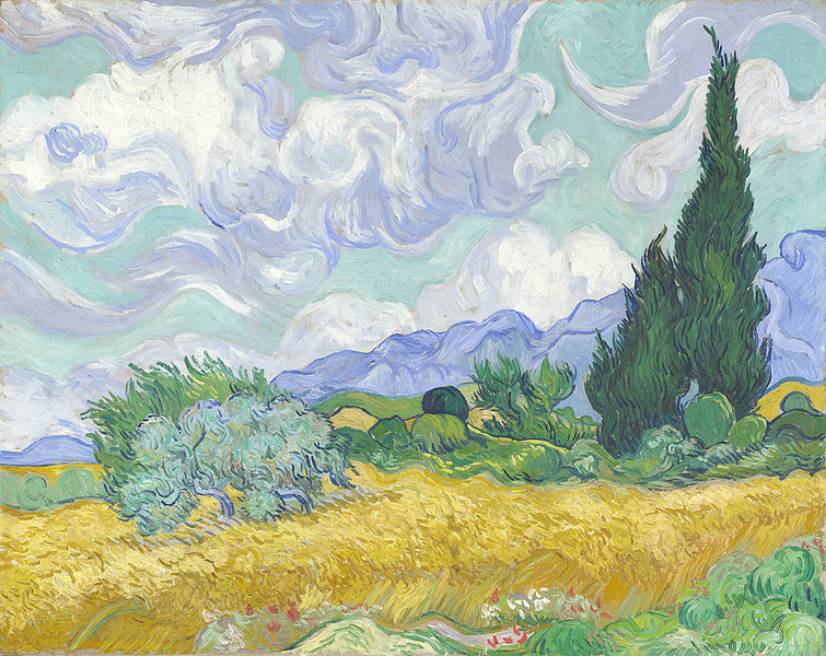 $86.3 -A Wheatfield with Cypresses- Vincent van Gogh -1889