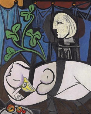 $106.6 -Nude, Green Leaves and Bust- Pablo Picasso -1932