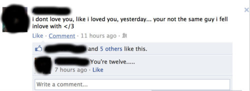 funniest facebook status ever - X i dont love you, i loved you, yesterday... your not the same guy i fell inlove with