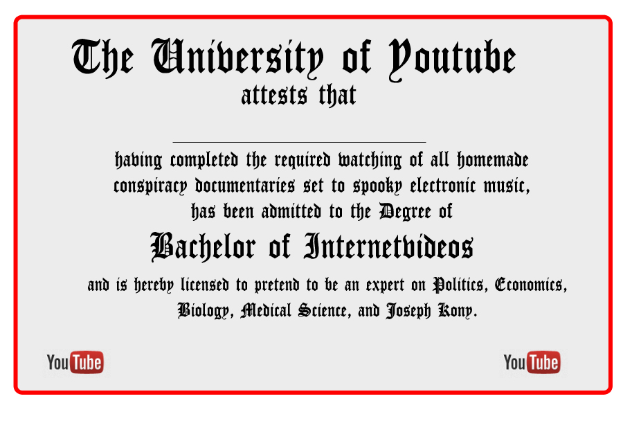 Bilderesultat for youtube university certificate
