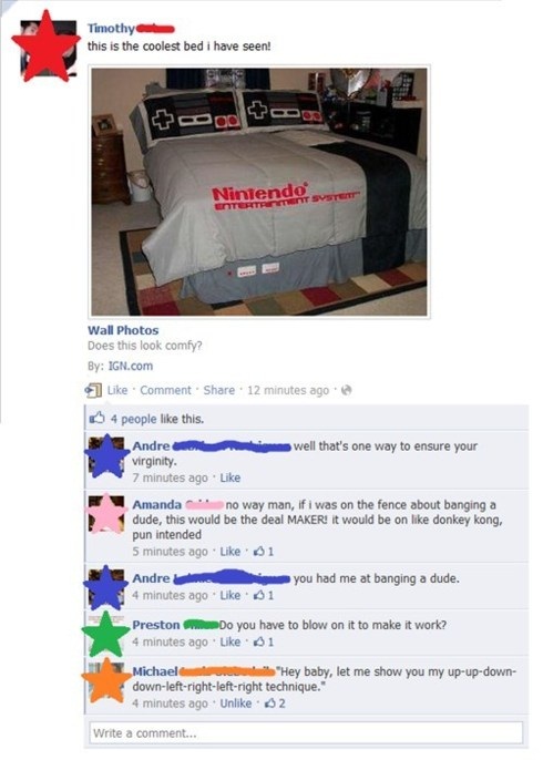 nintendo bed sheets - Timothy this is the coolest bed i have seen! Nintendo Wall Photos Does this look comfy? By Ign.com Comment . 12 minutes ago @ 4 people this. well that's one way to ensure your Andre virginity. 7 minutes ago Amanda no way man, if i wa