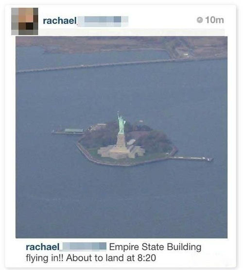 dumbest facebook posts 2017 - rachael 10m rachael Empire State Building flying in!! About to land at