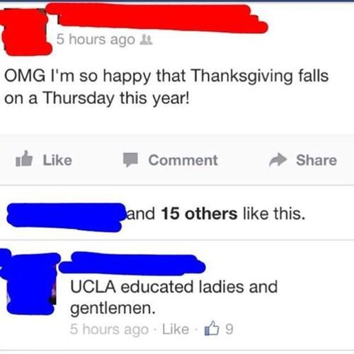 web page - 5 hours ago Omg I'm so happy that Thanksgiving falls on a Thursday this year! de Comment Jand 15 others this. Ucla educated ladies and gentlemen. 5 hours ago B9