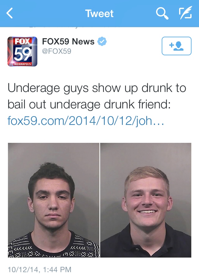 friendship goals guys - Tweet Fox FOX59 News Indianapolis Underage guys show up drunk to bail out underage drunk friend fox59.comjoh... Esca