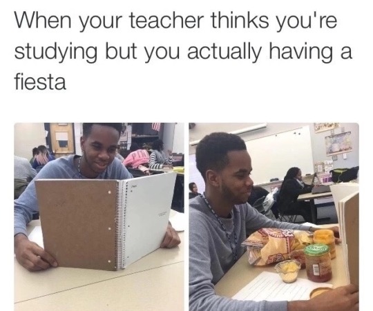 lamb sauce meme - When your teacher thinks you're studying but you actually having a fiesta