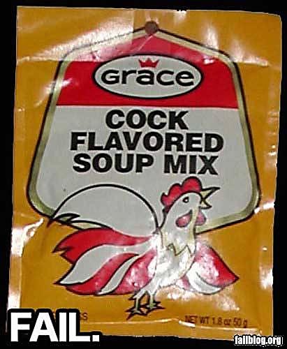 cock flavoured soup mix fail