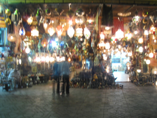 Marrakesh market at night 