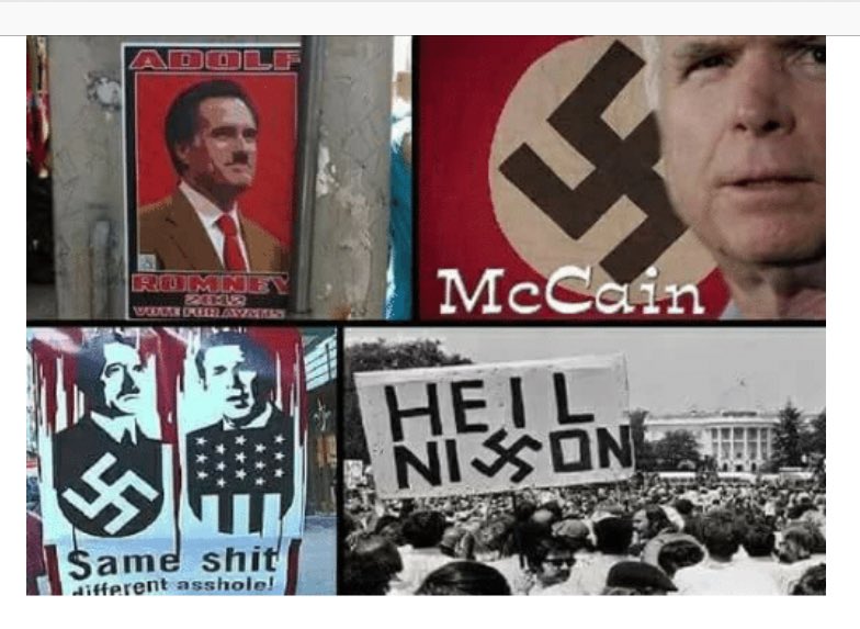New Found Liberal Hero, John McCain was also called a Nazi by Liberals. Nixon too..