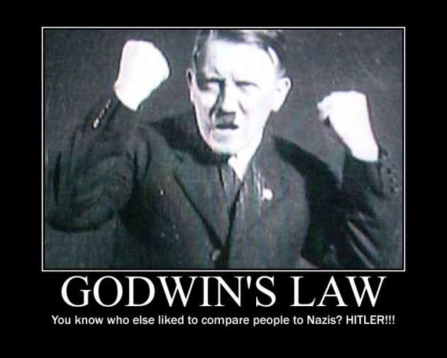 Mike Godwin also shares some similar thoughts on this theory. He created what is known as “Godwin’s Law.” It states that “as an online discussion grows longer, the probability of a comparison involving Hitler approaches ” — meaning that sooner or later, someone will compare someone or something to Hitler.