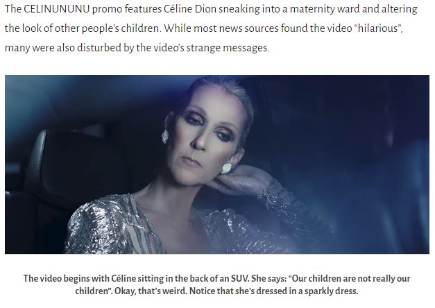 Celine Dion's Creepy New Genderless Children's Clothing Line is Designed By Satan Himself
