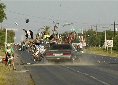 This was recent, during a bike race in Mexico. 1 died from the result of the Mexican driver.