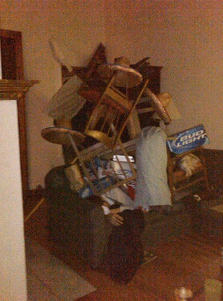 how many items can you pile on top of the drunk man before he wakes up? 