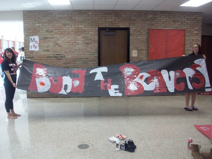 A high school football team in Waynesburg, PA played against a team known as "The Beavers." This was the sign the cheerleaders made to support their players
