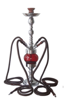 The Modern Rotating hookah with four hoses.